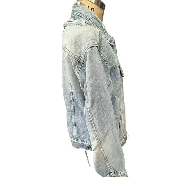 Ksubi Destroyed Jean Jacket Mens XS Oversized Light Denim - Picture 9 of 11